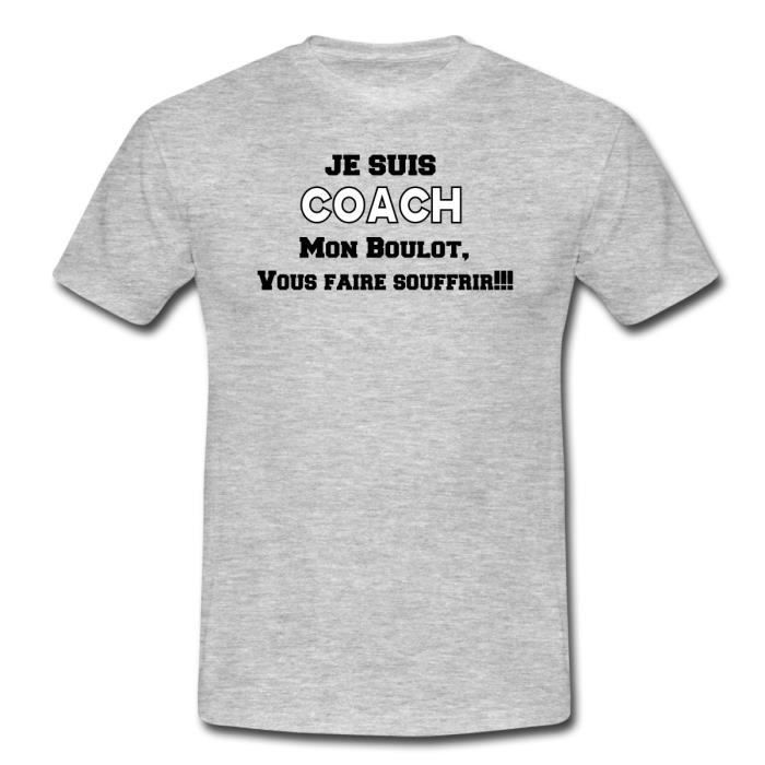 Citation Je Suis Coach Humour T-shirt Homme de Spreadshirt® Gris Gris