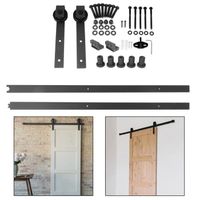 PORTE COULISSANTE 6FT Poulies en acier avec rail de support pour por PORTE COULISSANTE 6FT Poulies en acier avec rail de support pour por