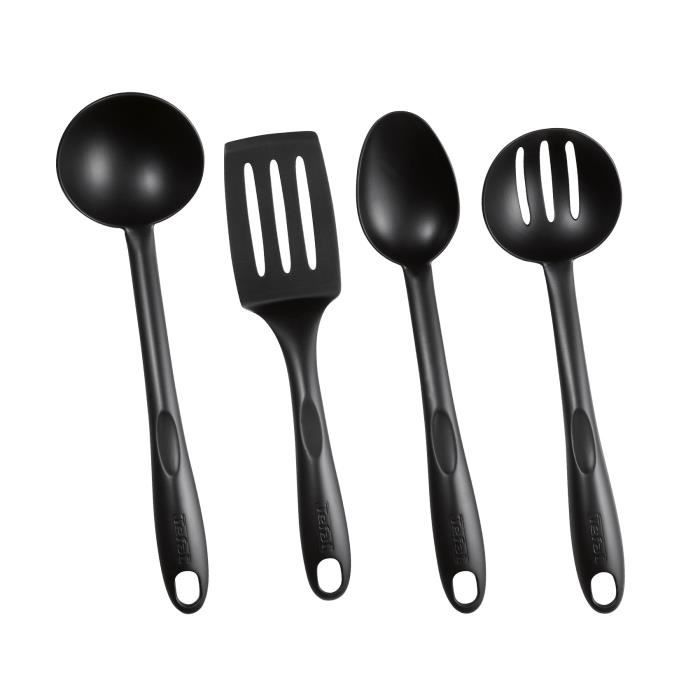 TEFAL Lot de 4 ustensiles ASTEROID K001S414 - Noir