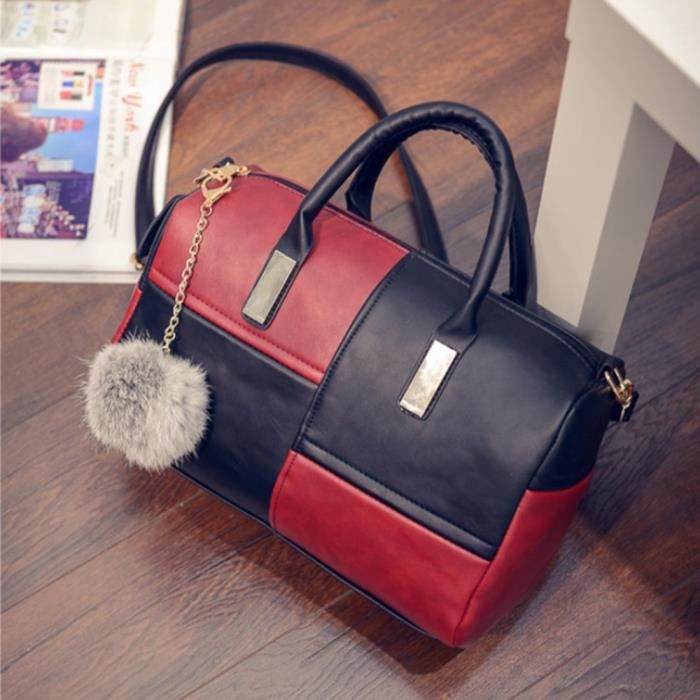 Sac Féminin Épaule Bandoulière À Main NoirRouge 354ARjL