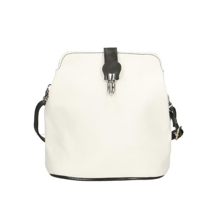 Fille Porté Cuir En Sac Bandoulière Travers Blanc Femme Noir À Main 3Ljq5A4R