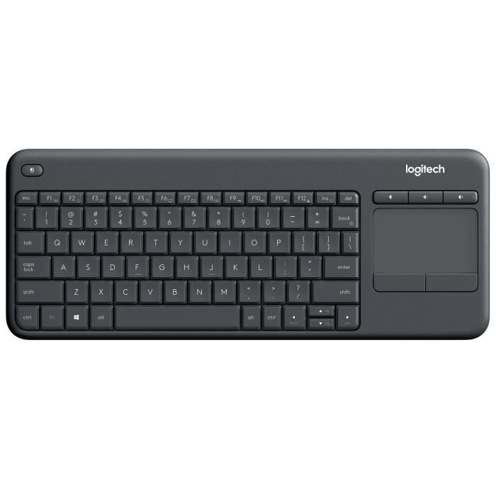 LOGITECH Clavier Multimédia K400 Professionnel - Sans Fil - Pavé tactile