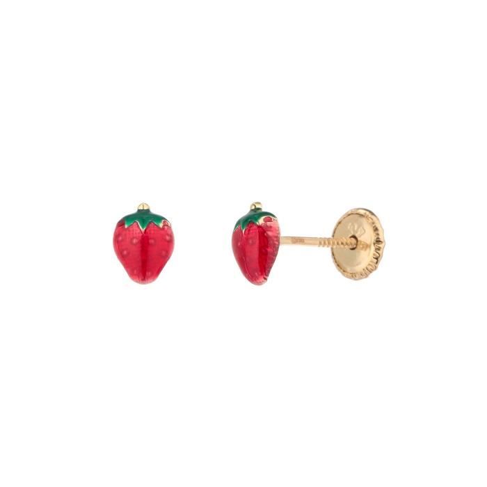 YSORA Boucles d'Oreilles Puces Or Jaune 375° Enfant