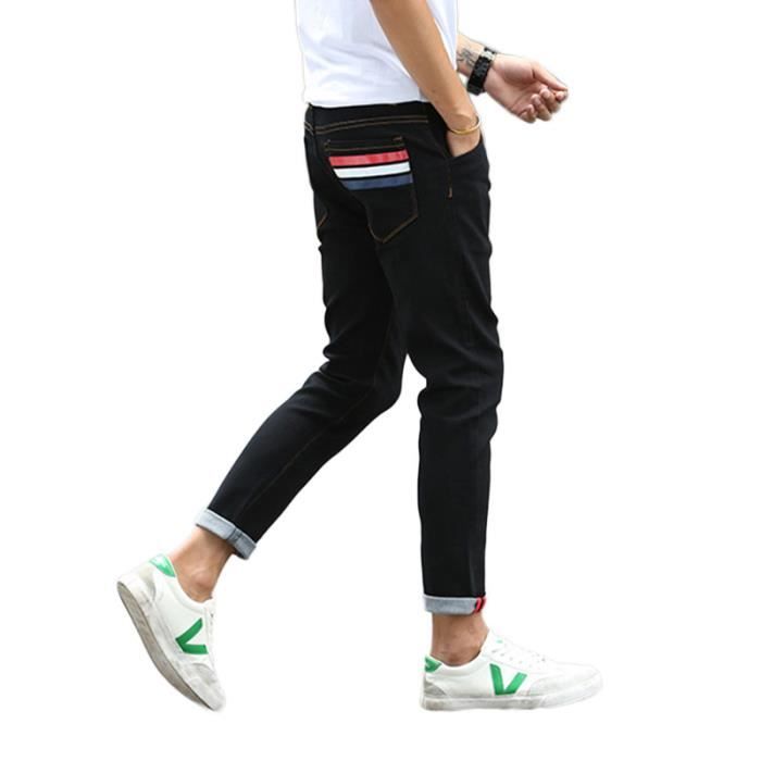 Eté Collège Nostalgique Standard Respirent Homme Mince Automne Collants Compact Pantalon Fraîcheur Fleur Simple Impression Taille OkPTZuXi