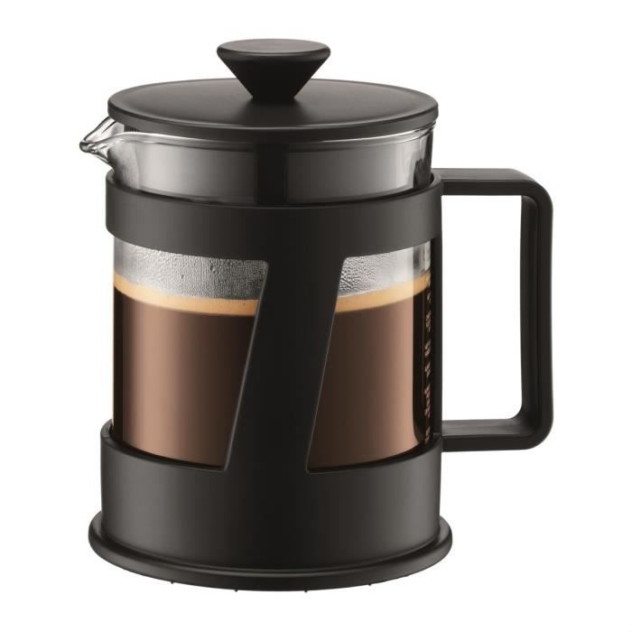 BODUM CREMA Cafetière à piston capacité 4 tasses 0,5L noir