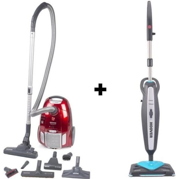 HOOVER TE70_TE75 TELIOS PLUS Aspirateur traineau avec sac - Perfect 4A - 66 dBA - 700 W + HOOVER Cap1700D Nettoyeur Vapeur
