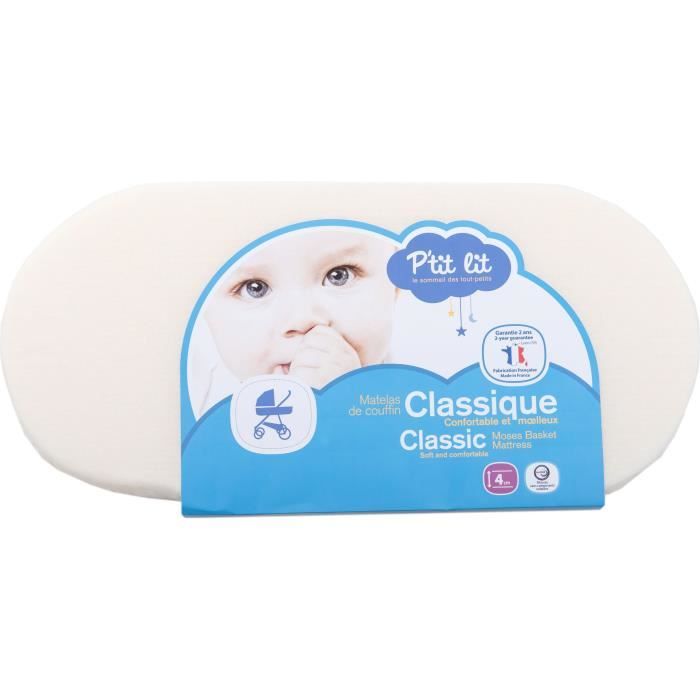 P TIT LIT Matelas de couffin Classique 32 x 72 cm