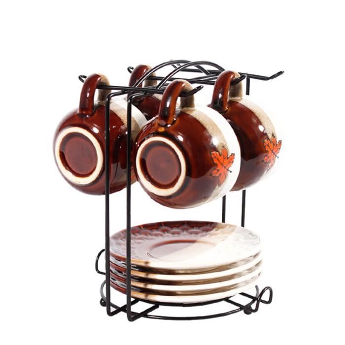 SupRovare Lot De 6 Organiseurs De Tasses à Café Empilables - Rangement Cuisine Noir