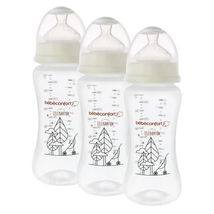 BEBE CONFORT Lot de 3 biberons 360ml Maternity - Edition limitée Célébration