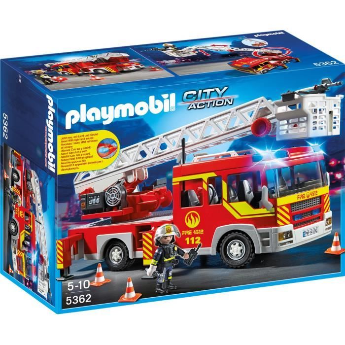 Playmobil  - Camion de pompier avec echelle pivotante et sirene - 5362