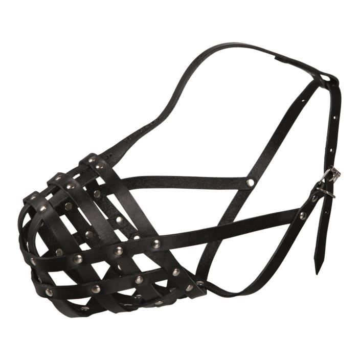 TRIXIE Muselière Julius-K9 - Peau de buffle - M - Noir - Pour chien