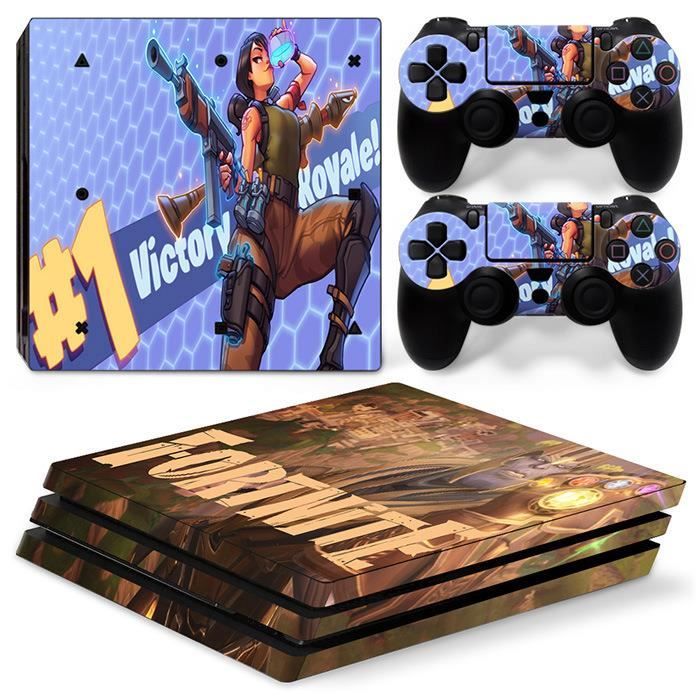 ps4 pro fortnite battle royale housse d autocollant de peau pour sony ps4 pro playstation console et contrleur - activer micro fortnite ps4