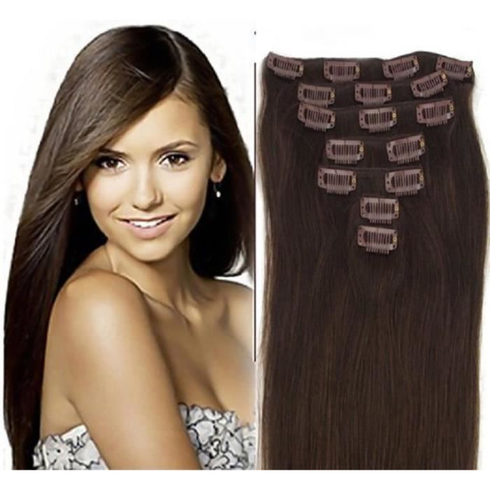 extension cheveux brun foncé