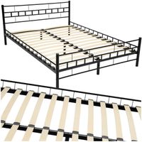 STRUCTURE DE LIT Lit Adulte Métal avec Sommier à Lattes en Bois Des STRUCTURE DE LIT Lit Adulte Métal avec Sommier à Lattes en Bois Des