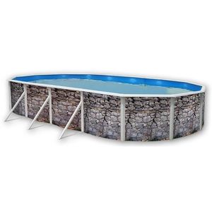 PIERRE GRISE Piscine ovale en acier 730x366x120cm