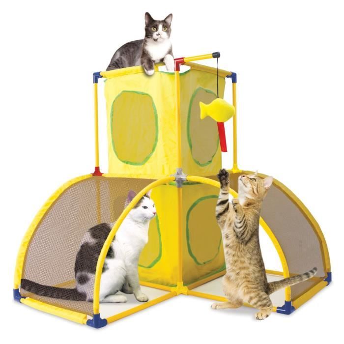 KITTY CITY Château - Aire de jeu 70x70x70cm - Pour chat