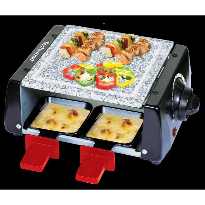 TECHWOOD TRA-45P Appareil à raclette - 4 personnes - Noir