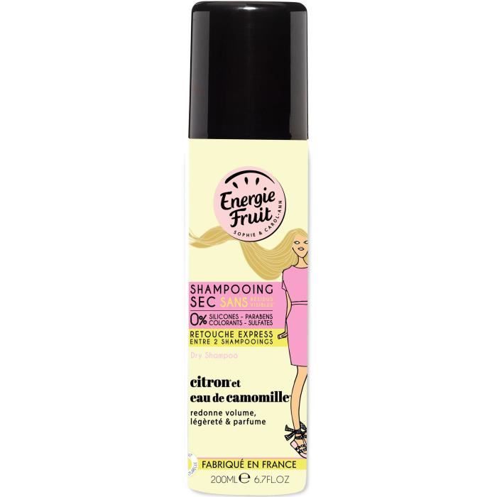 ENERGIE FRUIT Shampoing sec pour cheveux blonds CITRON et Eau de Camomille - 200 ml