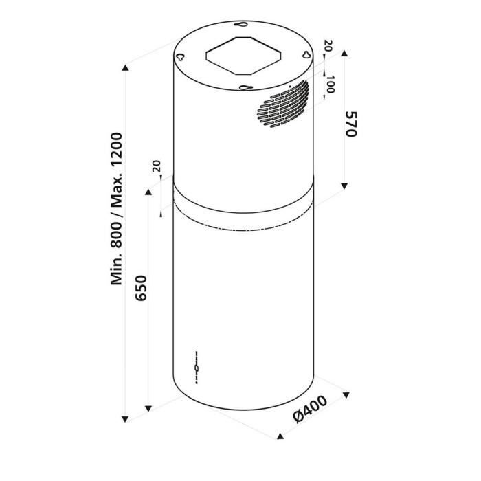 Hotte cuisine en îlot Silverline ZINDY inox2