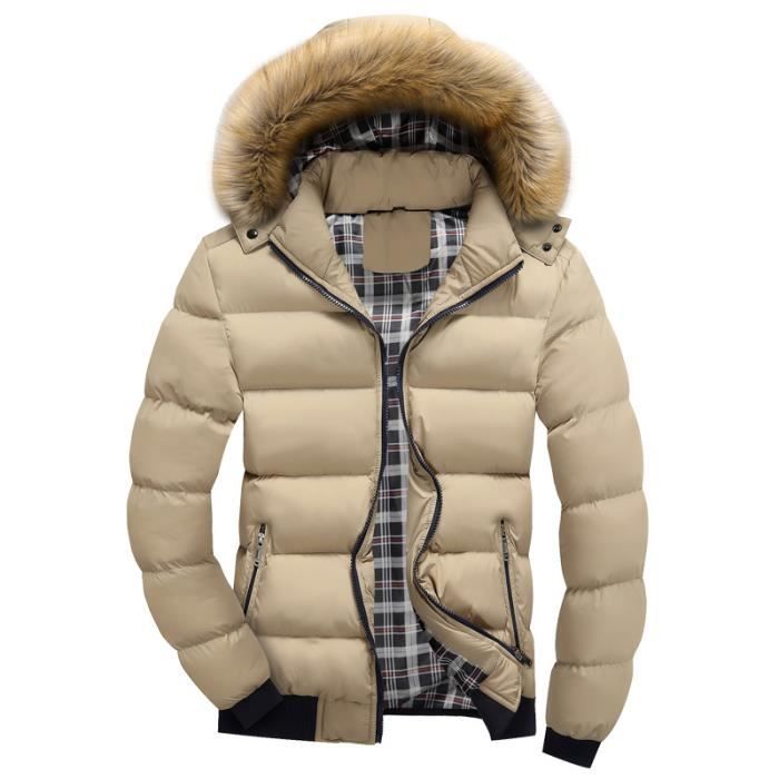 SIMPLE FLAVOR Doudoune Homme Casual Col De Four... Beige ...