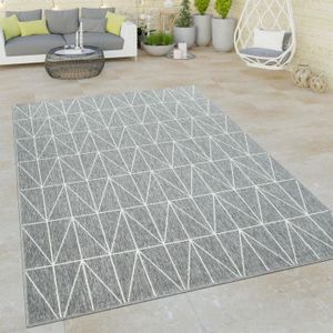 TAPIS D’EXTÉRIEUR Tapis À Poils Ras Intérieur & Extérieur Aspect 3D 
