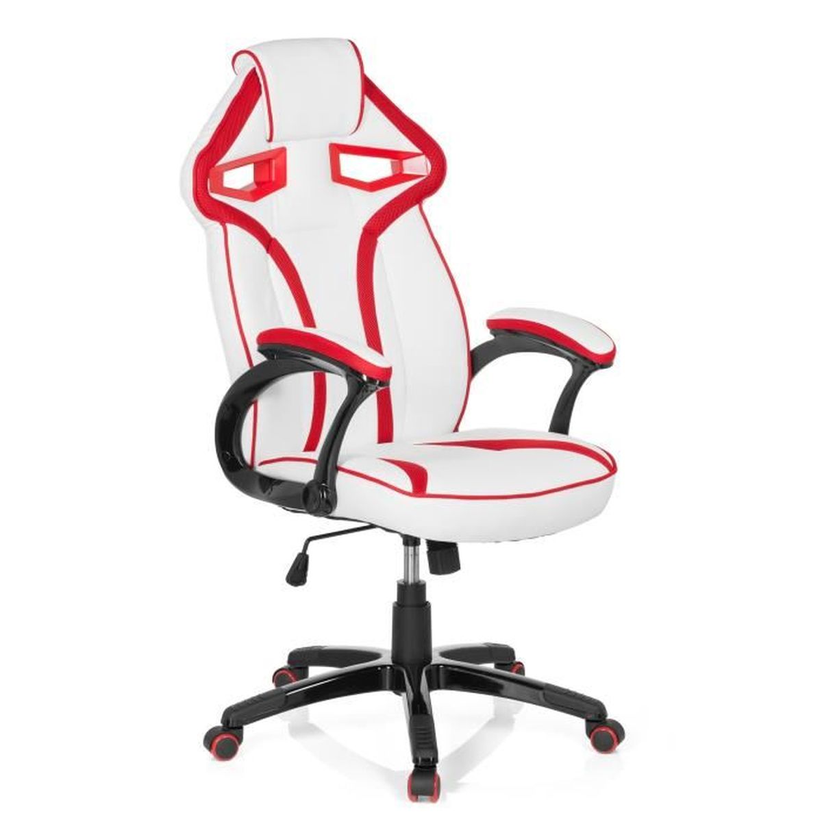 Chaise gaming / Chaise de bureau GUARDIAN PU blanc / rouge hjh OFFICE
