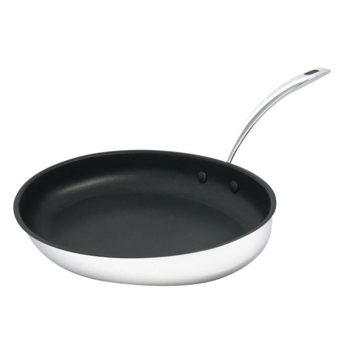 AUBECQ Poêle à poisson Grand Chef 36 cm crème et noir
