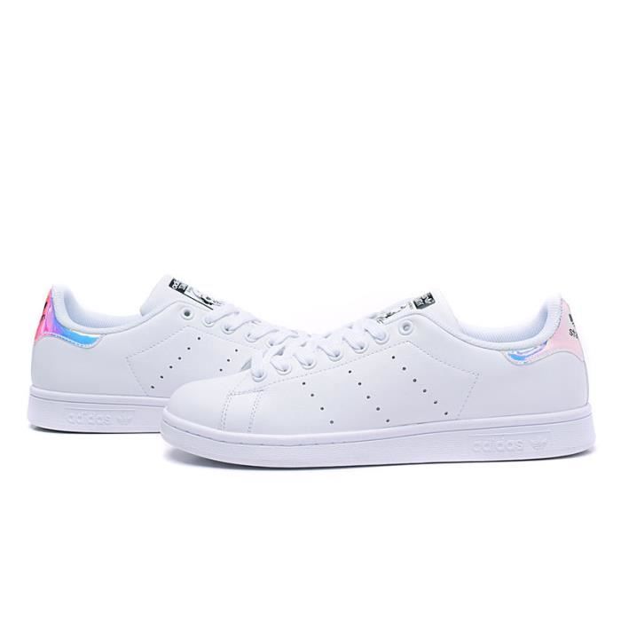 Adidas Originals Stan Smith Blanc Rose Bleu Sneaker Blanc blanc ... Adidas Originals Stan Smith Blanc Rose Bleu Sneaker