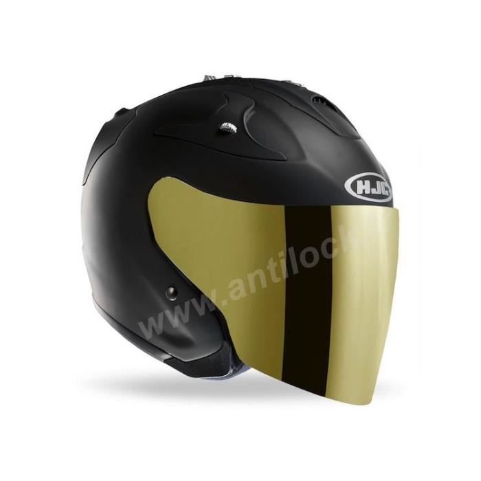 Hjc Casque Fg Jet Fibre Noir Mat Visière Miroir Or Achat Vente