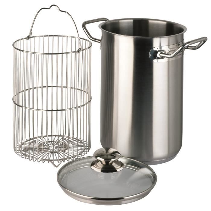 INOXIBAR Cuiseur à asperges Ligne Professionnelle en inox - Ø 16 cm - Avec couvercle en verre