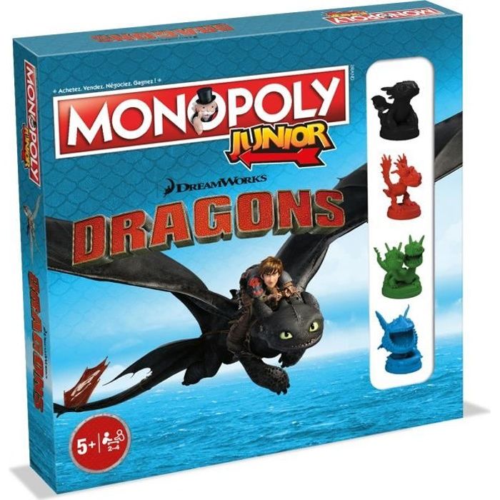 MONOPOLY JUNIOR - Dragons - Jeu de société - Version française