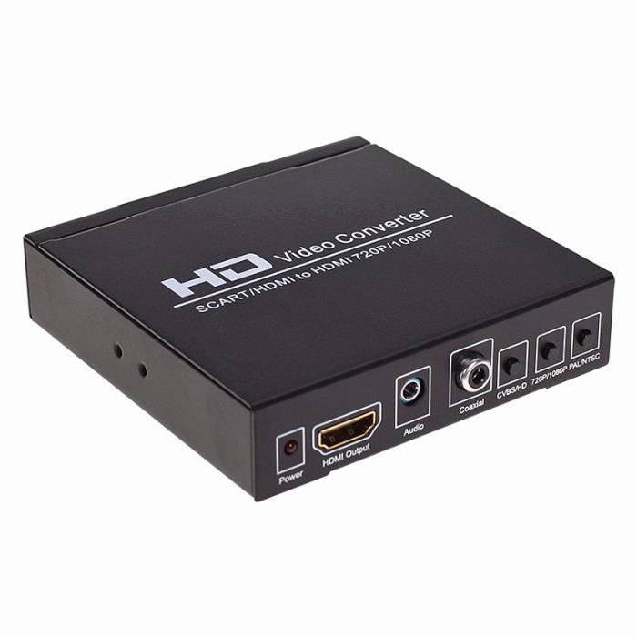 SCART Entrée HDMI à HDMI Coaxial Sortie Audio Vidéo Convertisseur