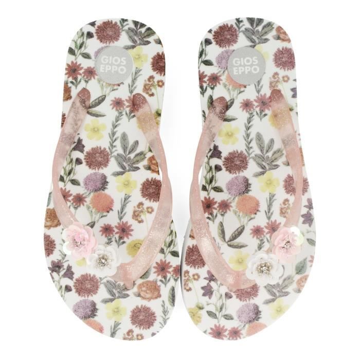 GIOSEPPO Sandales de Plage Blanc Fleuries Enfant Fille