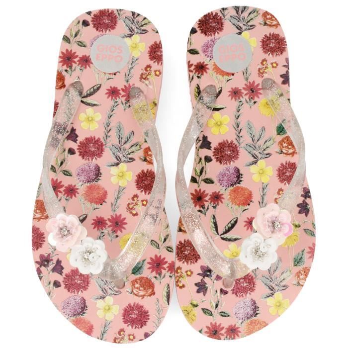 GIOSEPPO Sandales de Plage Rose Fleuries Enfant Fille