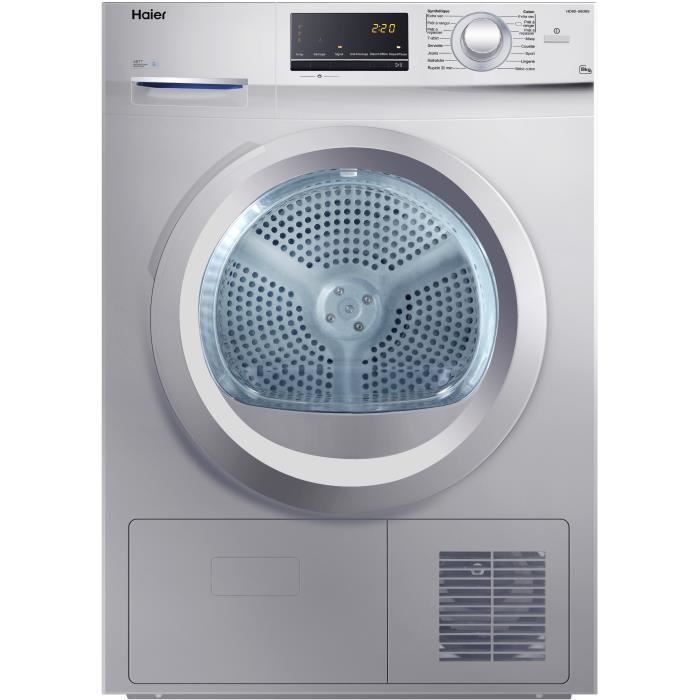 HAIER HD836S - Sèche-linge - 8 kg - classe B - Silver - Condensation