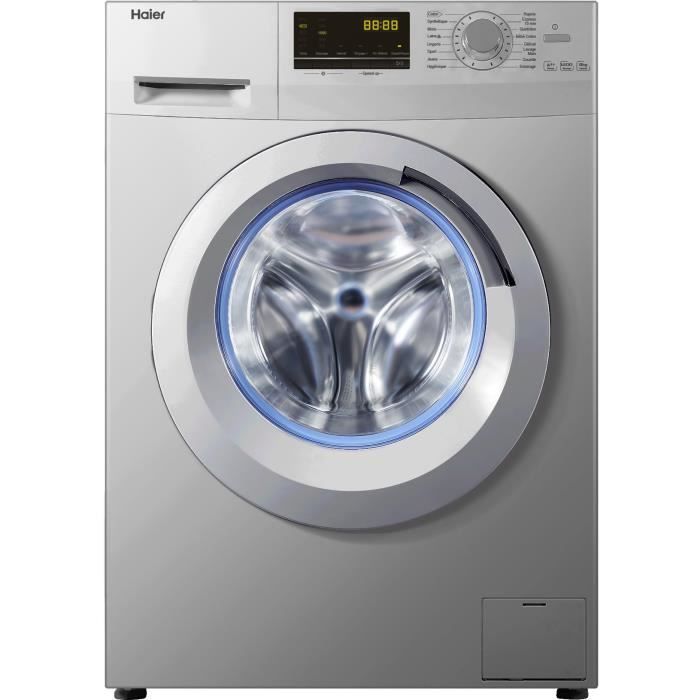 HAIER W8436S - Lave linge frontal - 8 Kg - 1400 tours - A +++ - Silver