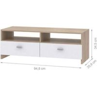 MEUBLE TV FINLANDEK Meuble TV HELPPO contemporain blanc mat MEUBLE TV FINLANDEK Meuble TV HELPPO contemporain blanc mat