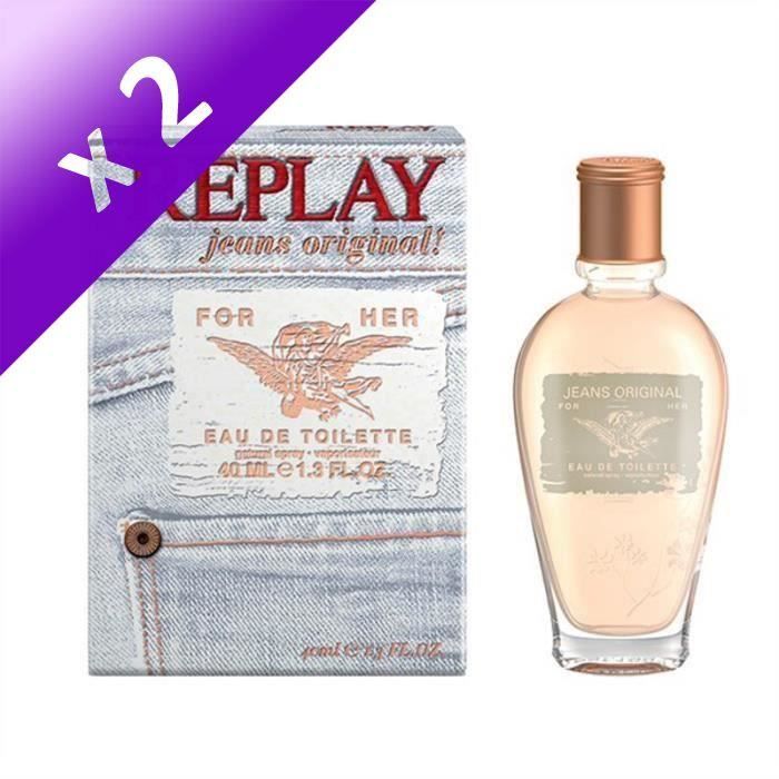 REPLAY Jeans Original Eau de toilette pour femme Vapo - 40ml (Lot de 2)