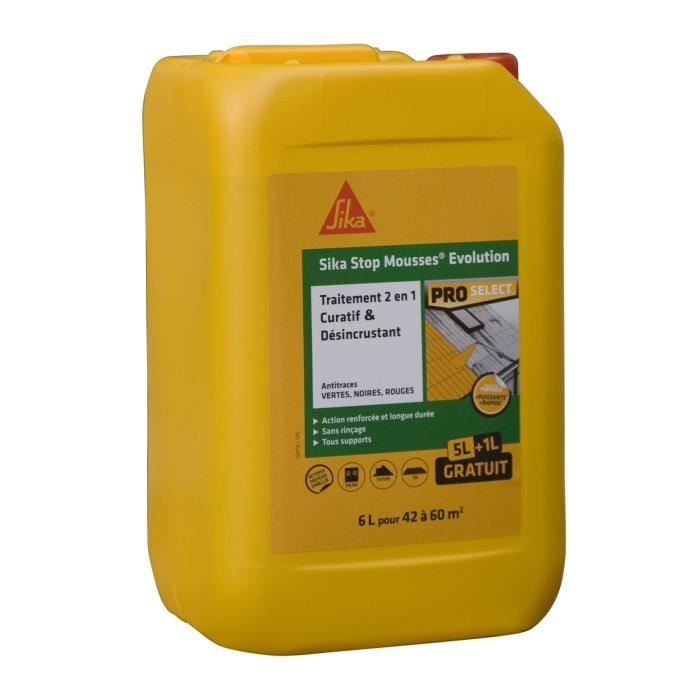 SIKA Traitement anti-mousse et désincrustant de façade - 5 L