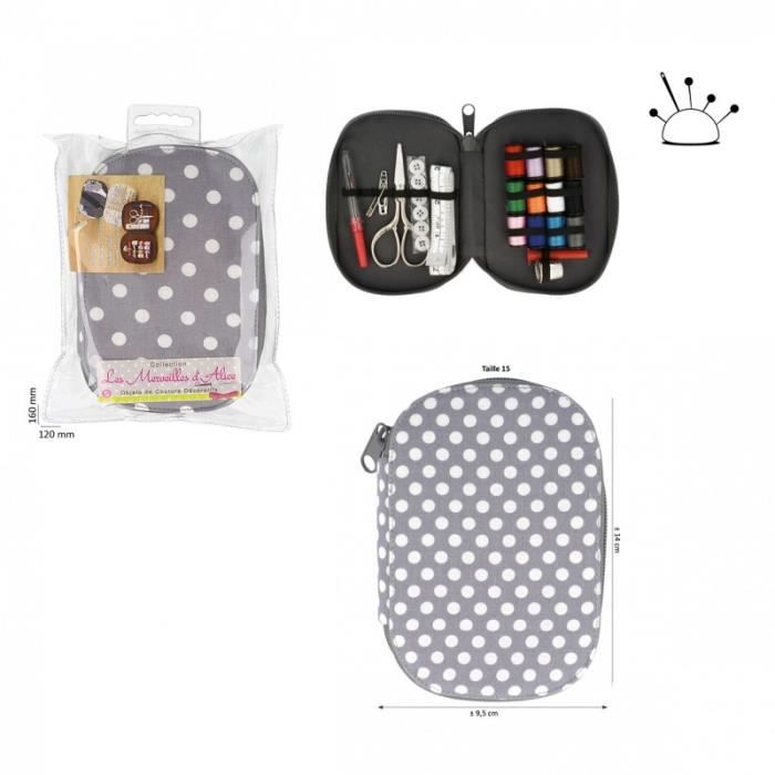 Pochette à couture 16x12cm imprimé vagues1