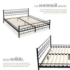 Lit complet avec sommier et matelas 180x200 - Achat ...