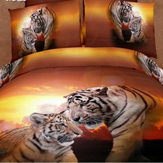 Parure 3D 2 personnes Couple de Tigres Achat / Vente