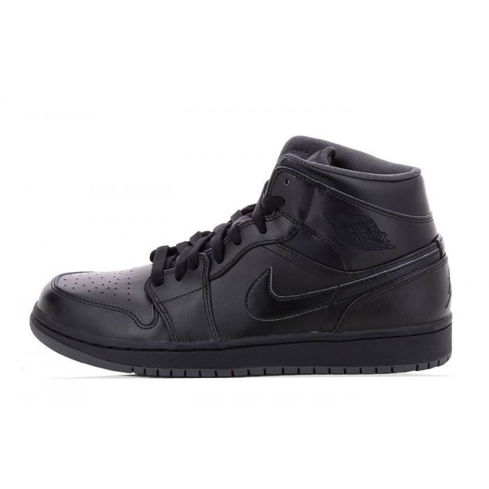 Basket Nike Air Jordan 1 Mid 554724 021 Noir Noir Achat Basket Nike Air Jordan 1 Mid 554724 021 Noir Noir Achat