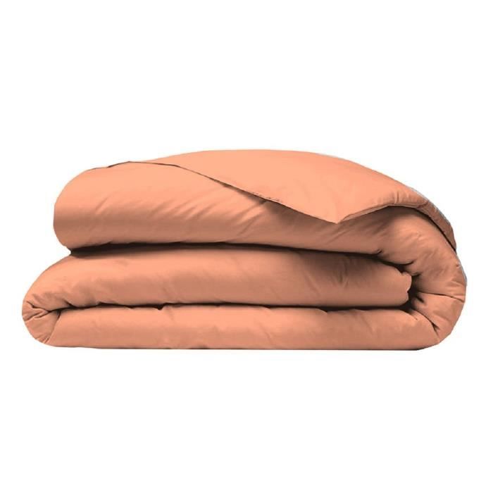 COTE DECO Housse de couette Microfibre 200x200 cm - Corail