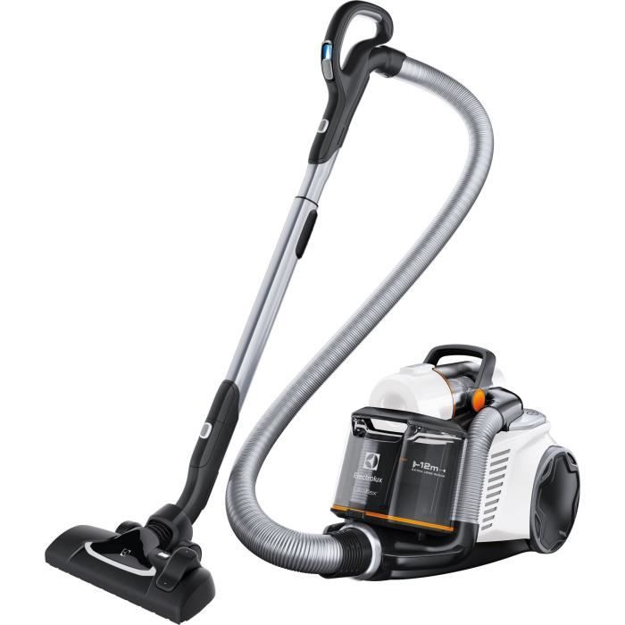 ELECTROLUX EUF8WITHE Aspirateur traîneau sans sac brosse parquet + accessoire 3 en 1 sur la poignée - Blanc