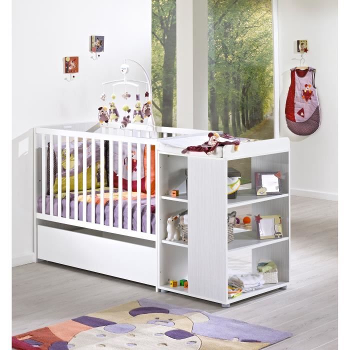 PITCHOU Lit Combiné bébé 2 pièces - Lit Combiné Evolutif 60x120 cm et Tiroir de Lit - SAUTHON ON LINE