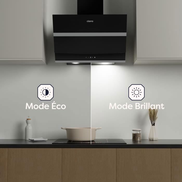  Hotte Aspirante 60cm noir Tactile -Classe A >750m³/h2