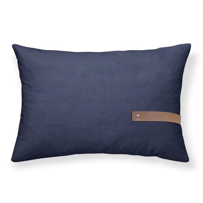 TODAY Coussin Chambray déhoussable Cabane de Plage - 30x50 cm - Bleu atlantic