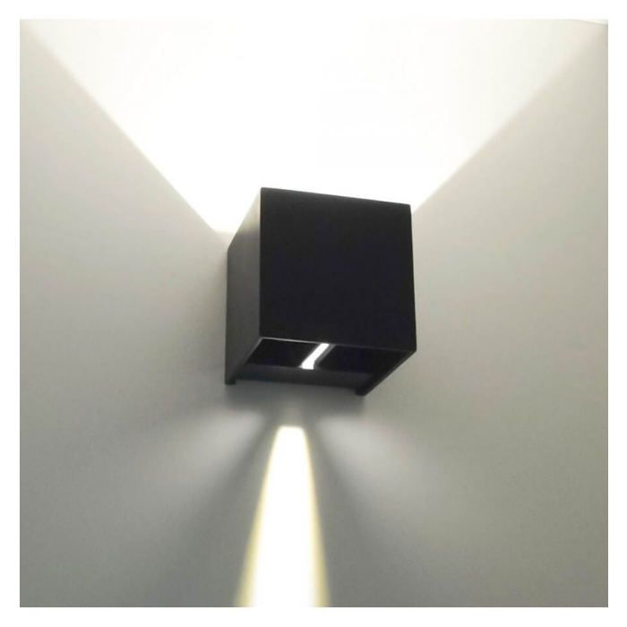 Applique Murale Noire Led Design Cubic Achat Vente Applique