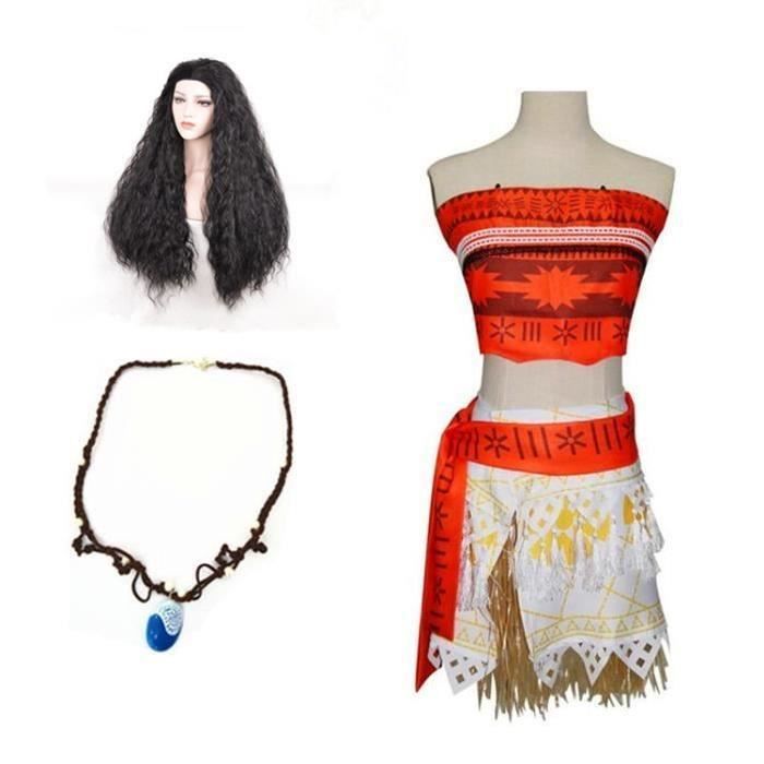 Accessoire Déguisement Vaiana Robe Princesse Vaiana Pour Fille - Costume Avec Accessoires Pour Cosplay Et Fêtes Tenue Fête Anniversaire Enfant